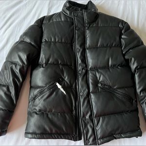 Zara leather puffer waist length jacket- men’s size S